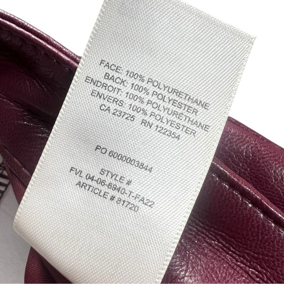 Aritzia Wilfred Melina Vegan Leather Straight Leg Pants In Rich Maroon Size 8 - Picture 6 of 10